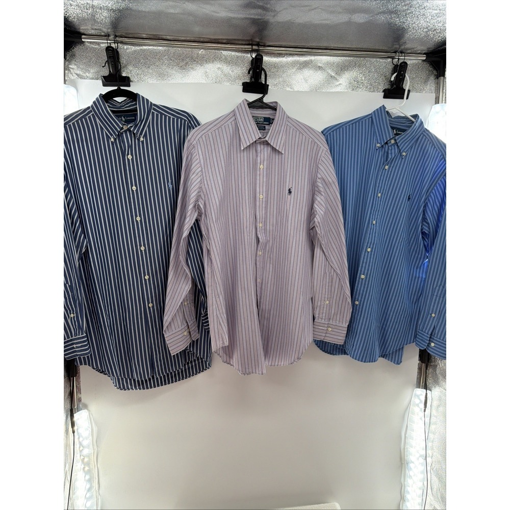 Polo Ralph Lauren Long Sleeve Button Down Shirt L Lot Of 3 Old Money 15 32/33
